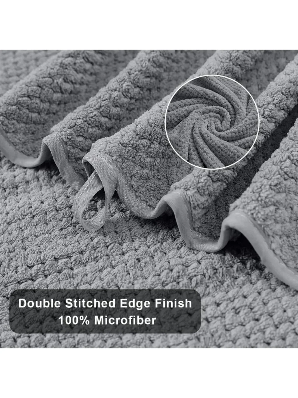 Luxury 8-Piece Gray Bath Towel Set - Oversized, Soft, Highly Absorbent, Quick